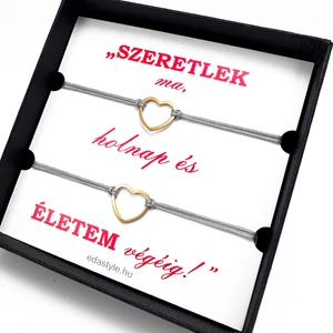 Love bracelets with silver heart