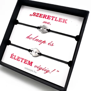 Love bracelets with silver heart