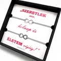Páros zsineg karkötő végtelen medállal Szürke