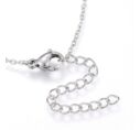 Silver steel necklace with crystal