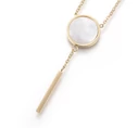 Gold steel necklace with howlite