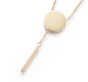 Gold steel necklace with howlite