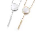 Gold steel necklace with howlite