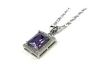 Silver steel necklace with crystal