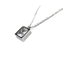 Silver steel necklace with howlite