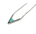 Silver steel necklace with howlite