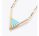 Gold steel necklace with howlite