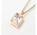 Gold steel necklace with howlite