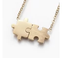 Gold steel necklace with howlite