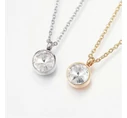 Silver steel necklace with howlite