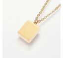 Gold steel necklace with howlite