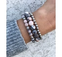 Zebra jáspis ezüst cirkon labdás luxury karkötő szett