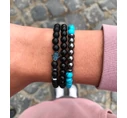 Matte onyx and hematite bracelet 