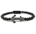 Black steel anchor bracelet 