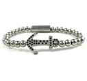 Silver steel anchor bracelet 