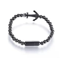 Black steel anchor bracelet 