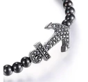 Black steel anchor bracelet 