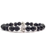 Ónix és láva feles buddha karkötő 