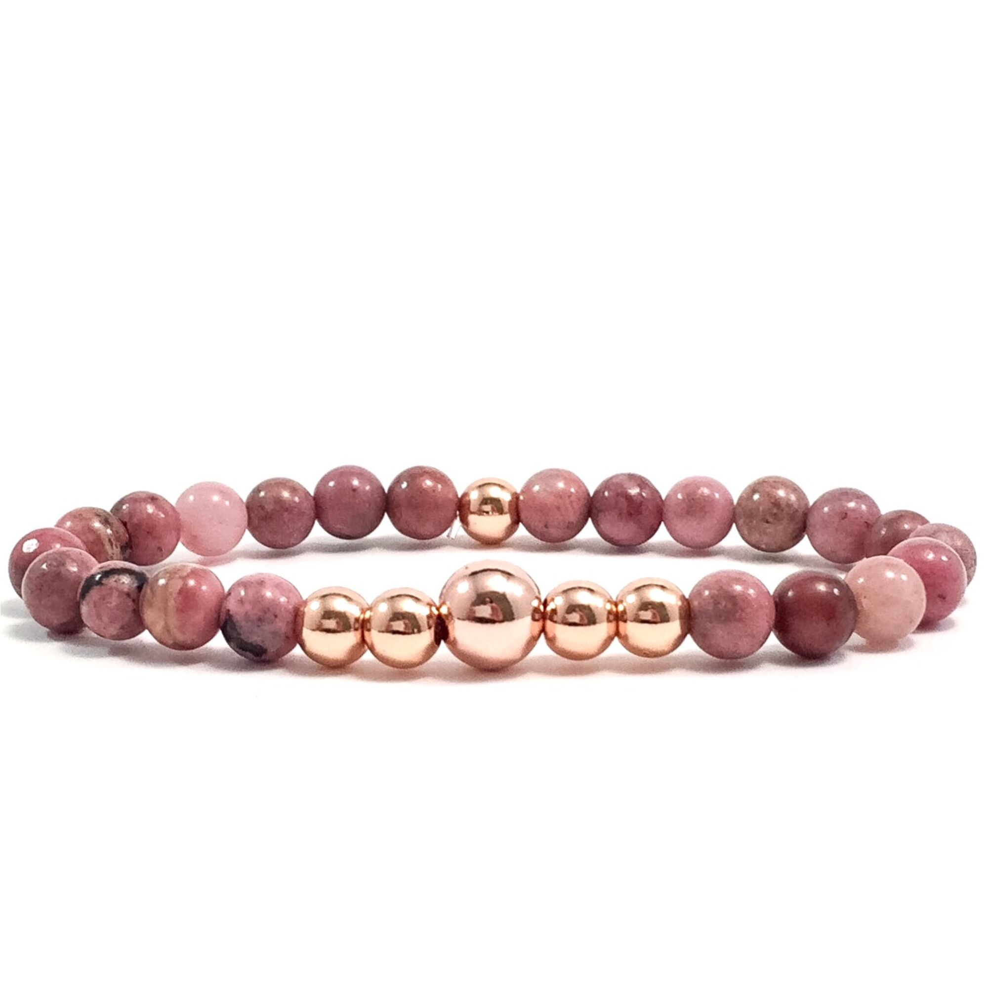 Rodonite rosegold pearl bracelet
