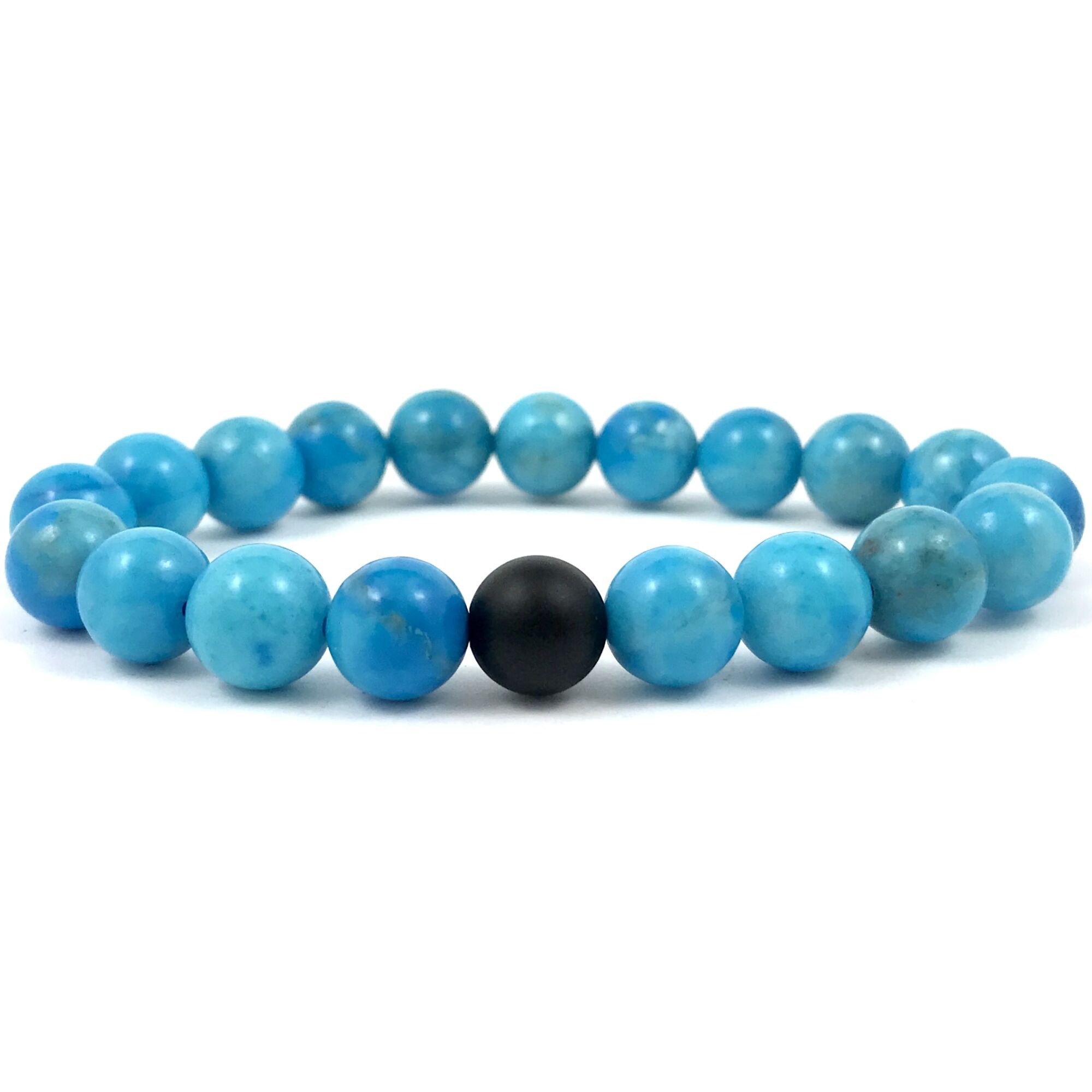  Turquoise and matte onyx fleck pearl bracelet