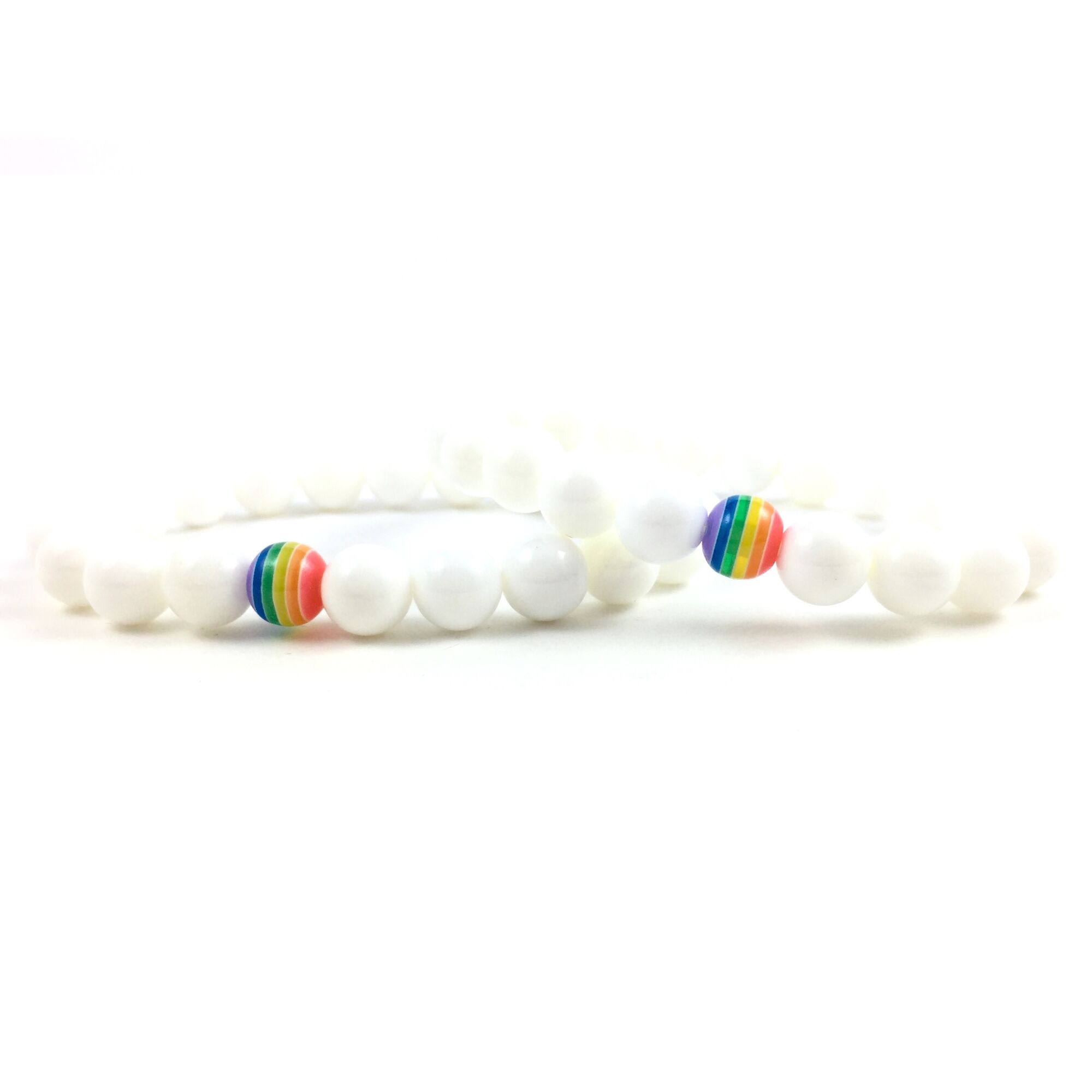 Evene white pearl rainbow bracelet