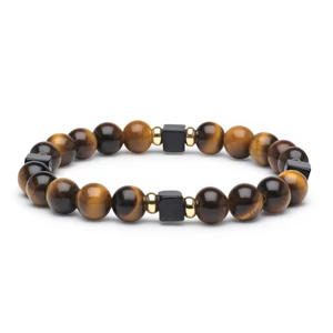 Tigrisszem Karkötő Hematit Kockával