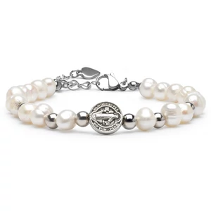 Tenyésztett gyöngy Szent Benedek karkötő