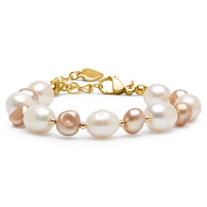 Tenyésztett gyöngy karkötő bézs-arany