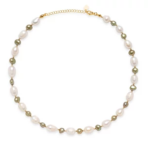 Tenyésztett gyöngy lánc  khaki