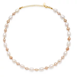 Tenyésztett gyöngy lánc Bézs