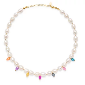 Tenyésztett gyöngy lánc Színes csepp
