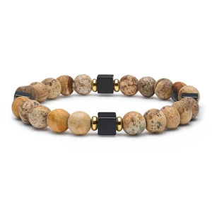 Jáspis Karkötő Hematit Kockával