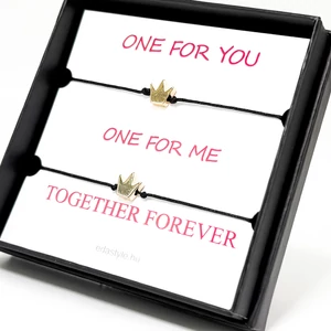 Páros zineg karkötő korona medállal