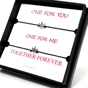 Páros zineg karkötő korona medállal Ezüst