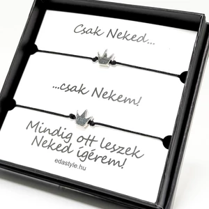 Páros zineg karkötő korona medállal Ezüst