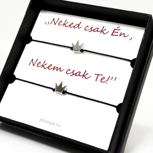 Páros zineg karkötő korona medállal Ezüst