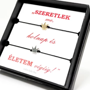 Páros zineg karkötő korona medállal Arany-Ezüst