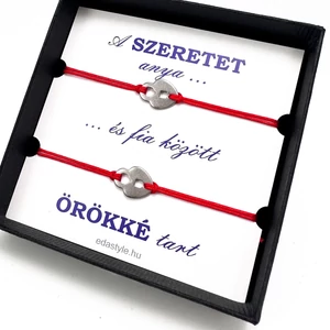 Anya - Fia zsineg karkötő lakat medállal Piros