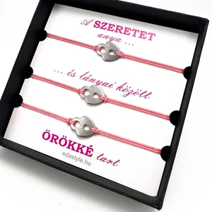 Anya - Lányai zsineg karkötő lakat medállal Rózsaszín