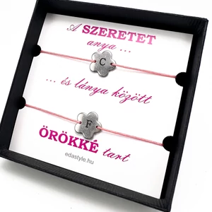 Anya-Lánya zsineg karkötő gravírozható virág medállal több színben