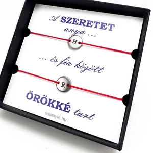 Anya-Fia zsineg karkötő gravírozható kör medállal Piros