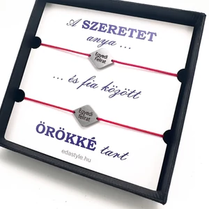 Anya-Fia zsineg karkötő gravírozható rombusz medállal Kék