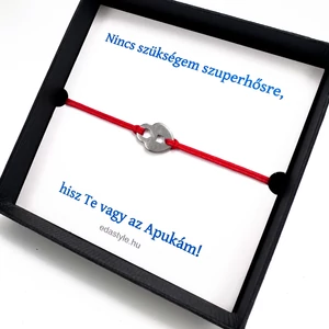 Szuperhős zsineg karkötő lakat medállal Piros