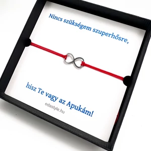 Szuperhős zsineg karkötő végtelen medállal Piros