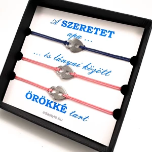 Apa-Lányai zsineg karkötő lakat medállal több színben