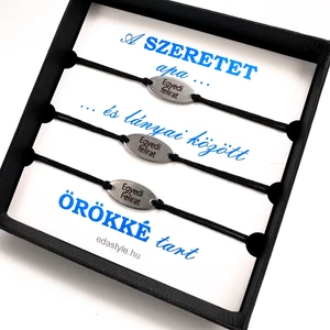 Apa-Lányai zsineg karkötő gravirozható ovál medállal több színben