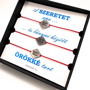 Apa-Lányai zsineg karkötő gravirozható rombusz medállal több színben