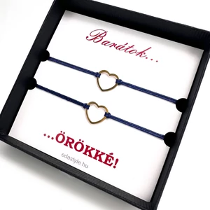 Arany szíves barátság karkötő kék