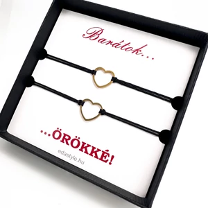 Arany szíves barátság karkötő több színben