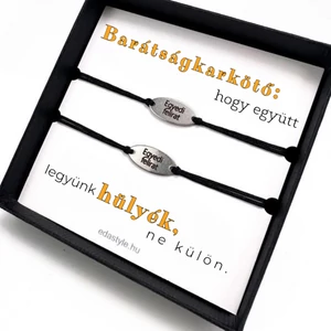 Dirty Cord - Hülyék Páros karkötő EGYEDI gravírozott ovál medállal Több színben